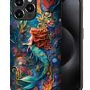 DAIZAG Compatible with iPhone 16 Pro Case,Sleeping Mermaid Full Pattern Plastic TPU Hybrid Hard Shell + Silicone Bumper Protection Case for iPhone 16 Pro