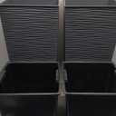Mueller M-Resin Heavy Duty Tall Planters for Outdoor Plants, Indoor Grande Plant Pots, Boxes, Trees, Flower Pots, 2-Piece Set, 24, Modern Design, Built-in Drainage, Front Porch Decor, Dark Gray