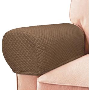 Roytub Couch Arm Covers, Sofa Arm Covers, Stretch Armrest Cover for Sofas, Armchair, Loveseat, Recliner, Sofa Armrest Cover, Arm Chair Covers Set of 2 (Large, Coffee) (L - 23"(D) 7.8(W) 9.5(H))