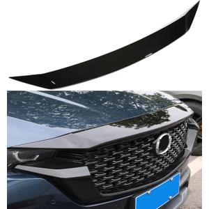 Fit for Mazda CX 50 2025 2024 2023 Accessories, Glossy Black Hood Bonnet Cover Trim Low Profile Hood Bug Deflector Shield Front Bumper Stone Guards Protection for CX50 CX-50 Hybrid Accessory