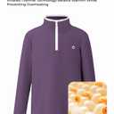PATPAT Boys Quarter Zip Pullover Thermal Sweater Purple 5-6Y