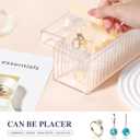 HOMEHIVE Acrylic Jewelry Box Organizer, Clear Jewelry Organizer Holder with 20 Portable Anti Tarnish Jewelry bags, Travel Jewelry Case for Earrings/Rings/Necklaces for Women Girls, Yellow
