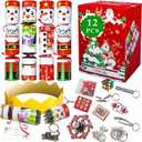 12Pack 10" Christmas Non-Snap Party Favors - Snowman, Santa Claus, Penguin With Crown Hat, Jake and Xmas Gift For Christmas Parties Dinners Holidays (White, Red, Green)