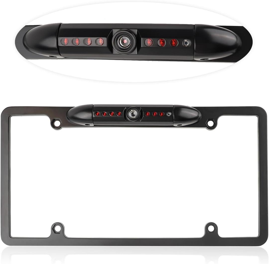 License Plate Backup Camera,HD Night Vision Reverse Camera with 8 LED,170Wide Angle IP67 Waterproof Rear View Camera,Heavy Duty Reverse Camera Car Accessories Fits US License Plates