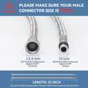 Homevacious 32-Inch Long Stainless Steel Supply Lines 3/8-Inch Female Compression Thread x M10 Male Connector 2 Pcs (1 Pair) Bathroom Kitchen Faucet Connector Braided Supply Hose