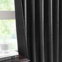 Bujasso Jacquard Black Blackout Curtains with Tiebacks Rod Pocket Back Tab Luxury Thermal Insulated Room Darkening Halloween Window Curtains for Living Room 84 inch Black Drapes 2 Panels 54" Wx84 L