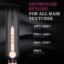 SKIMI Airflow Styler, Titanium Flat Iron Hair Straightener, Professional Curling Iron with Cooling Air Vents to Lock in Style, 5 Temps & Dual Voltage, Auto Off (Black & Bright Champagne).
