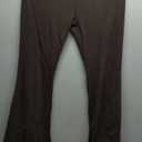 QINSEN Womens 2 Piece Lounge Sets Mock Neck Long Sleeve Tops with Side Ruched Fold Over Flare Pants Comfy Tracksuits, M