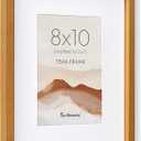 Fun Memories 8x10 Picture Frame, Natural Solid Teak Wood Photo Frame with HD Tempered Glass, Modern Simple 8x10 Wooden Frame Matted to 5x7, Wall or Tabletop Display