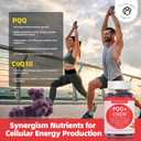 PQQ Gummies Supplement 40mg, CoQ10 Gummies 100mg for Adults, Two Ways Support Cellular Energy & Brain, Nerve, Heart, Immune Health, Antioxidant, Non GMO, Gluten Free, Vegan, Sugar Free, Grape, 60
