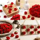 SITUMEIZI 100 Pcs 1.3 inches Mini Red Rose Head Fake Red Roses Artificial Flowers for Home DIY Flower Wall Mother's Day Party Birthday Decor