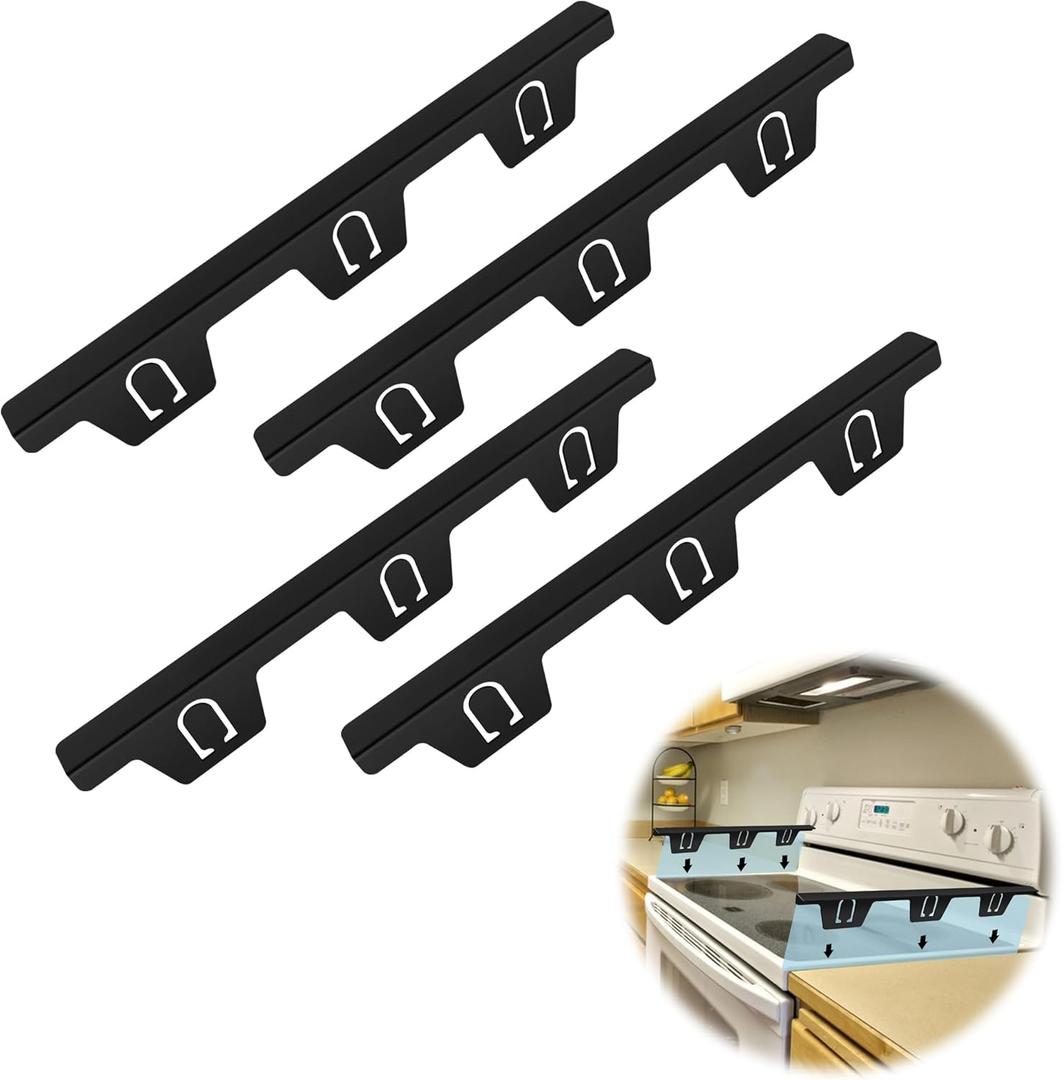 4PCS Stove Gap Covers Stainless Steel, Retractable Stove Counter Gap Filler, Between Stove and Counter Slide In Range Trim Kit for Kitchen