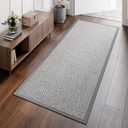 YDKGL Washable Hallway Runner Rug 2x5 Jute Like Kitchen Runner Mat Rugs Non Slip, Woven Soft Entryway Farmhouse Runner Boho Floor Carpet for Indoor Laundry Hall Backdoor Bedroom Living Room, Grey