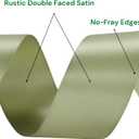 Sage Green Ribbon 1-1/2 Inch x 50 Yards  Rustic Double Faced Satin Ribbon for Wedding Decor, Gift Wrapping & Floral Styling
