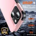 Shockproof for iPhone 15 Case,[15 FT Military Grade Drop Protection],with 2X [Tempered Glass Screen Protector ] with Air Bumpers Full-Body Protective Phone Case,Pink Black