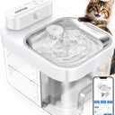 HAPAW Cat Water Fountain, App Monitoring Wastewater Separation Pet Water Fountain, No Filter, 5000mAh Battery & Plug-in, 3L/101oz Smart Wireless Automatic Water Dispenser for Cats Indoor, 2.4G Wi-Fi