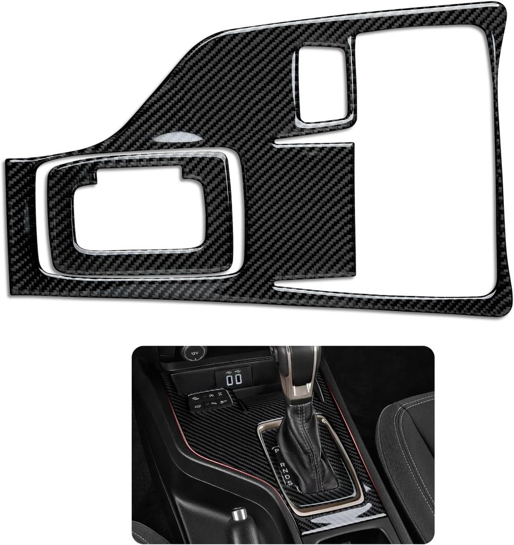 Car Gear Shift Control Panel Carbon Fiber Decal Interior Trim Cover for Ford Ranger Accessories 2019 2020 2021 2022 2023 XLT Lariat XL (Style A)