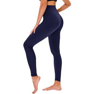 High Waisted Leggings for Women - No See Through Tummy Novelty Workout Yoga Pants with Pockets Reg & Plus Navy Blue
(Large-X-Large)