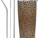 Cheetah Tumbler 20 OZ with Lid and Straw, Insulated Tumbler Mug Cup, Leopard Print Gifts for Men Women