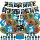 Chieftain Game Themed Birthday Party Supplies Set Happy Birthday Banner, Cake Topper, Cupcake Toppers, Balloons for Cartoon Game Kids Party Decorations