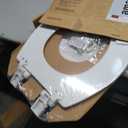 Mayfair Cassel Slow Close Toilet Seat, Easy Clean, Non Slip Premium Wood Seat, Easy Install, Made in USA, Round, White