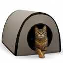 K&H Pet Products Thermo Mod Kitty Shelter Outdoor Heated Kitty House Gray 21 X 14 X 13 Inches