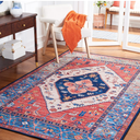 SAFAVIEH Tucson Collection Area Rug - 5' x 8', Rust & Blue, Persian Medallion Design, Non-Shedding Machine Washable & Slip Resistant Ideal for High Traffic Areas in Living Room, Bedroom (TSN133P)