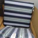 Arden Outdoor Deep Seat Cushion Set, 22 in x 24 in, Weather-Proof, Rain-Proof, Fade Resistant Patio Cushion Sapphire Aurora Blue Stripe, 1 Pack