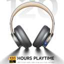 Picun B8 Bluetooth Headphones, 120H Playtime Headphones Wireless Bluetooth with 3 EQ Modes, Low Latency, Hands-Free Calls, Over Ear Headphones for Travel Home Office Cellphone PC (Ashen Golden)