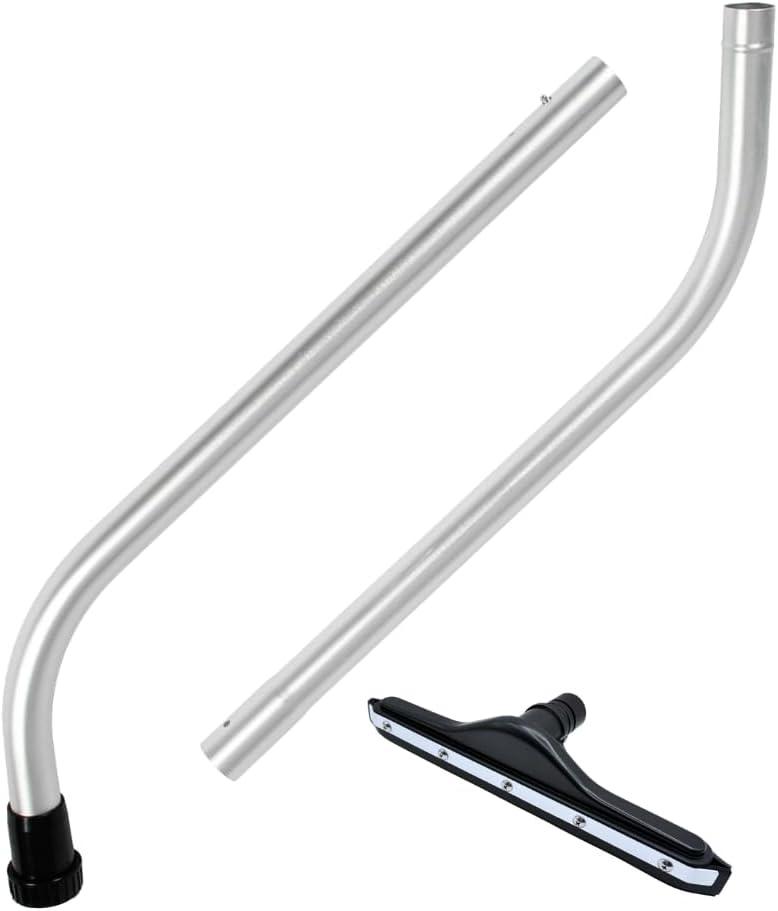 14" Vacuum Wand and Squeegee Vacuum Tool, 1.5-Inch Wet Dry Vacuum Attachments Kit, Compatible with Select Shop-Vac and RIDGID Wet/Dry Models, Black Rubber Blades, 2-Piece S-Wand for Hard Floors