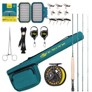 SF Fly Fishing Rod and Reel Combo Starter Kit for Beginners, 9' 8wt
