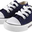 Mvlsoct Boys and Girl Low Top Canvas Kids Lace up Sneakers Size 28