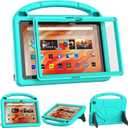 Tablet Kids Case for 10.1-inch Tablets Not Fit for TCL iPad 10.1 inch Tablets, Patamiyari Lightweight Shockproof Case with Screen Protector Handle Stand -Emerald Turquoise
