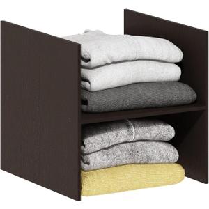 Furinno Cubicle Cube Insert, H-Shelf Cube Organizer, 2-Tier Shelf Dividers, Fits into Furinno Extra Thick Cubes, for Organizers and Storage, Black Oak (Does not fit IKEA Kallax Shelving)