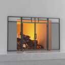 Fire Beauty 3-Panel Folding Fireplace Screen with Magnetic Hinged Doors, Solid Wrought Iron Panels Fire Spark Guard