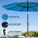 AreShark 9FT Patio Umbrella with Solar Lights, 32 Lighted Pool Umbrella w/Tilt and Crank, Outdoor Market Solar Umbrellas for Garden, Deck, Backyard, Pool and Beach, Royal Blue