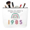 MSQ 40th Birthday Gifts for Women Makeup Bags, Sweet 40th Gifts Friendship Gift Ideas for Her Women Teens Sister Funny Cosmetic Bag Travel Toiletries Bags Since 1985 Bday Gift from Mom