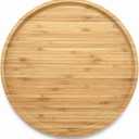 Round Bamboo Tray, Wood Serving Tray, Wooden Platter, Wood Charcuterie Board, Decorative Tray for Coffee Table, 11.8 inch