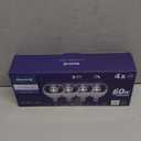 G16.5 Light Bulb LED, 60W Equivalent, Small Round Light Bulbs, E12 Candelabra Base, Dimmable, Daylight 5000K, 7W 600 Lumens, Type G Light Bulb, Clear Glass, Pack of 4