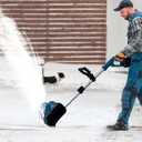 Battery Powered Snow Blower 2800 R/min,for Factory,School,Home,31 cm Cleaning Width & 15 cm Cleaning Depth Hand Pushing Home Snow Shovel,Brushlessmotor-2Battery