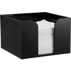 Sumnacon Square Acrylic Napkin Holder - Stylish Black Cocktail Napkin Holders for Table Countertop Kitchen, Decorative Napkin Dispenser Tray for Wedding Party Restaurant Office Hotel, 4 Inch Height