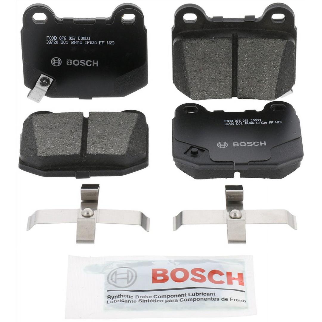Bosch BC961 QuietCast Premium Ceramic Disc Brake Pad Set For Infiniti: 2003-2005 G35; Mitsubishi: 2003-2006 Lancer; Nissan: 2003-2008 350Z; Subaru: 2017 BRZ, 2004-2014 Impreza, 2015-2017 WRX STI; Rear