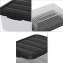2-Pack 14 Quart Clear Plastic Latching Storage Box, Heavy-Duty Organizing Containers for Closet, Bedroom, Office