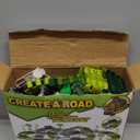 Dinosaur Toys,Create A Dinosaur World Road Race,Flexible Track Playset and 2 pcs Cool Dinosaur car for 3 4 5 6 Year & Up Old boy Girls Best Gift (Green)