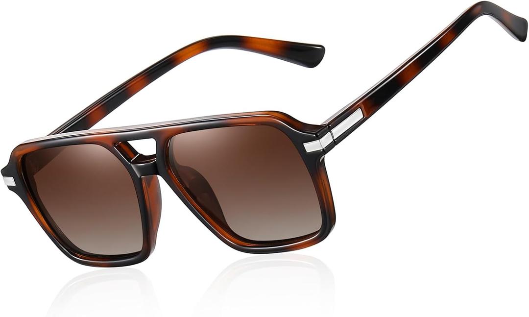 3 x Night Vision Driving Glasses Polarized Anti-glare, HD Yellow Tinted Glasses for Women Men (A18 Brown/Brown)