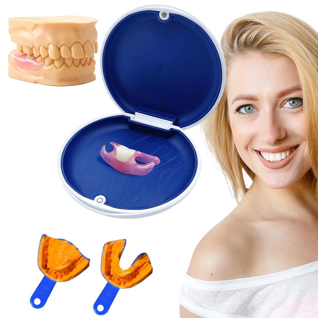 Custom Partial Dentures for Missing Teeth Removable Flipper Tooth, Clip-In Teeth Replacement, Natural Looking Temporary Tooth Solution for Front or Back Teeth (1 Tooth)