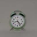 AYRELY Super Loud Twin Bell Alarm Clock for Heavy Sleepers, 4-Inch Silent Non-Ticking Quartz with Backlight, Metal Cute Clock for Kids' Rooms (Saga Green)