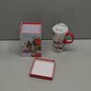 Topadorn Christmas Ceramic Coffee Travel Mug with Sealed Lid Tea Cup with Color Box, Microwave & Dishwasher Safe, 17oz Unique Coffee Mug for Latte & Hot Chocolate, Xmas