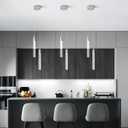 Modern Light Fixture Kitchen Island Pendant Light Dimmable LED Chrome Pendant Lights Mini Crystal Pendant Lighting for Bedroom Dining Room Living Room (2-Light)