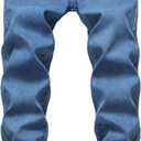 FREDD MARSHALL Men's Fleece Lined Skinny Winter Slim Fit Thicken Warm Stretch Jeans (Blue)
